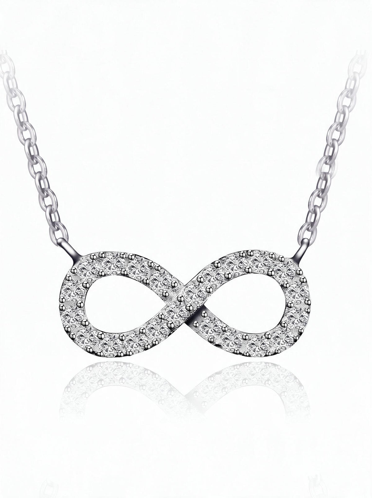 Oval Pendant Necklace for Women, Openwork Oval Frame with Pave Stone Accents and Round Stone Detail, Everyday Jewelry