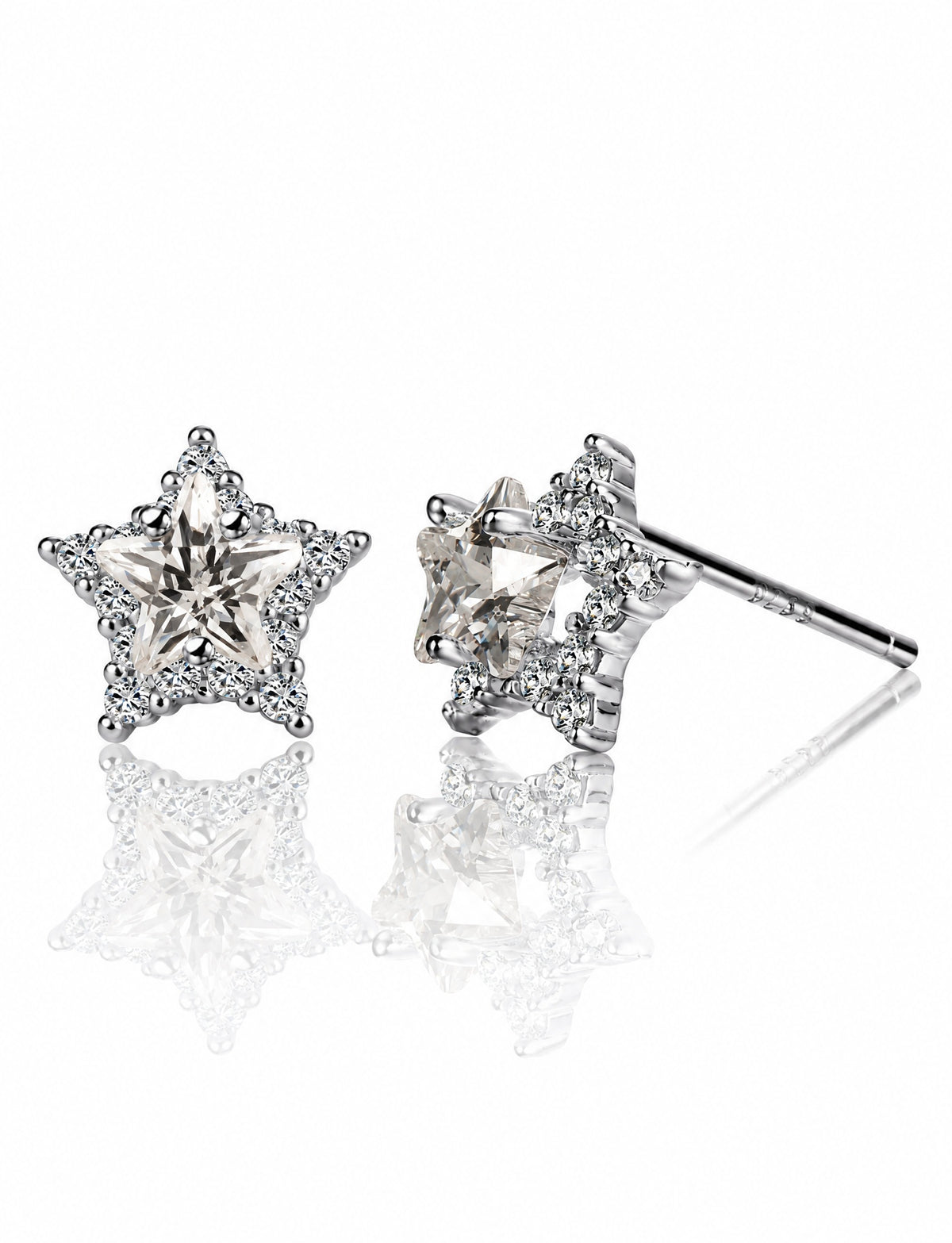 Star Stud Earrings for Women, Five Point Halo Geometric Statement Studs, Everyday Office Wedding Party Jewelry