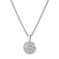 Silver Compass Apple Pendant Necklace Wheat Chain N00387