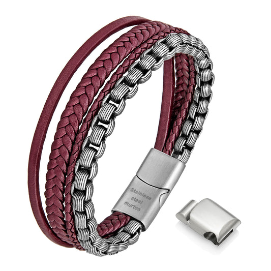 Leather and Steel Bracelet B00750