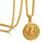 Gold Pendant Necklace Wheat Chain N00996