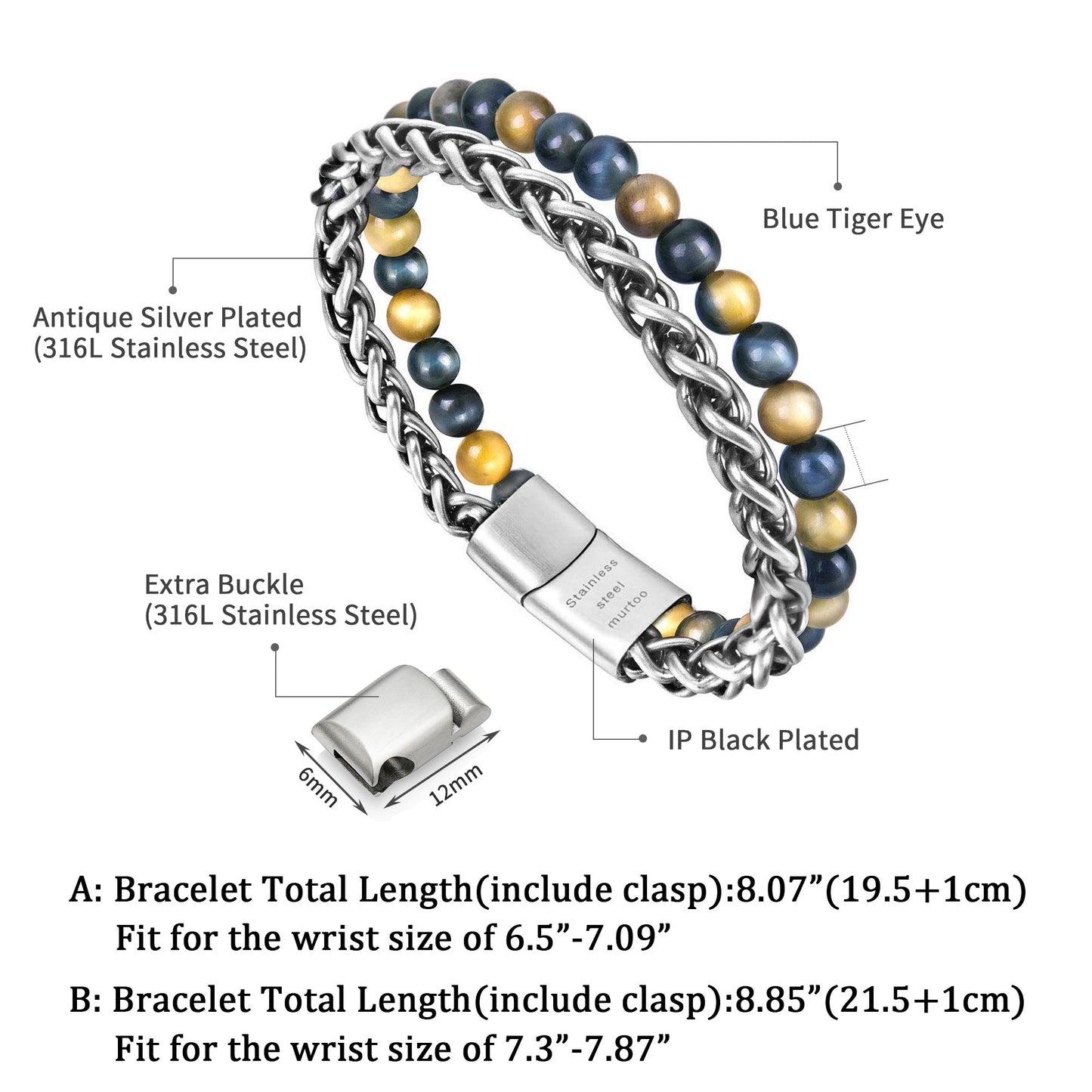 Bead and Steel Bracelet B00644