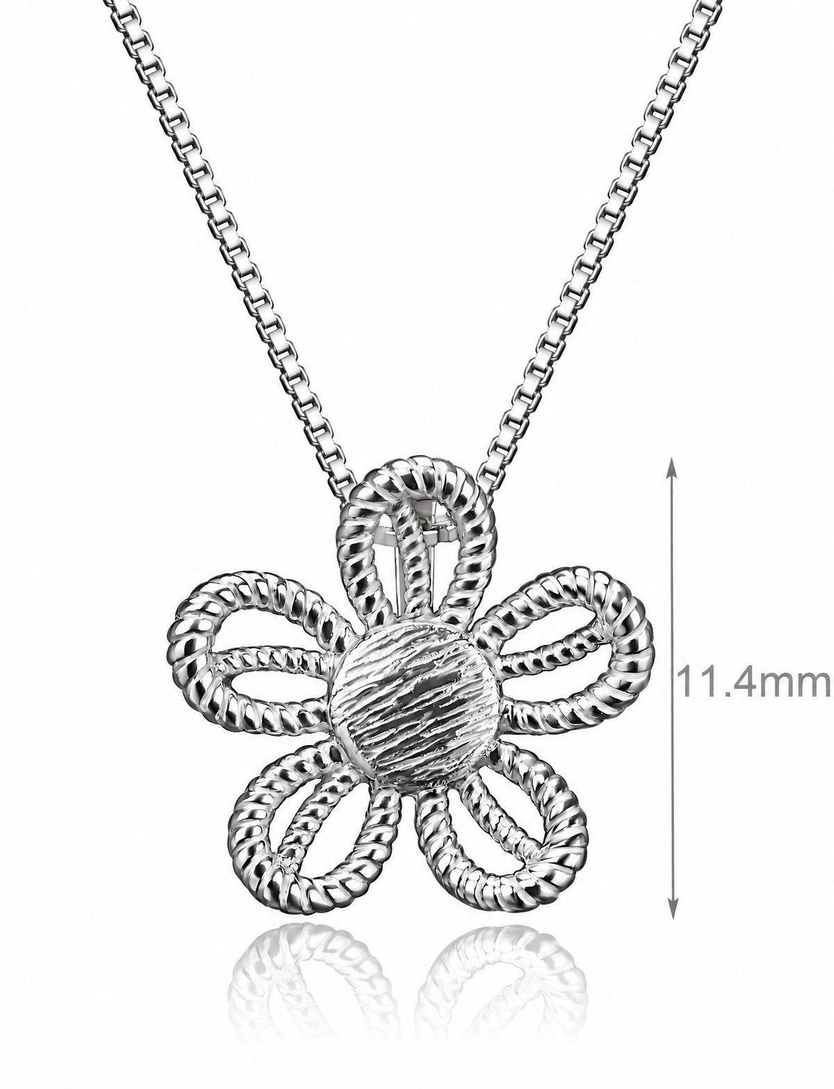 Flower Pendant Necklace for Women, Twisted Rope Petal Design, Textured Floral Jewelry for Everyday Outfits