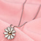 Daisy Flower Pendant Necklace for Women, Layered Petal Design with Round Center, Botanical Jewelry for Everyday Outfits