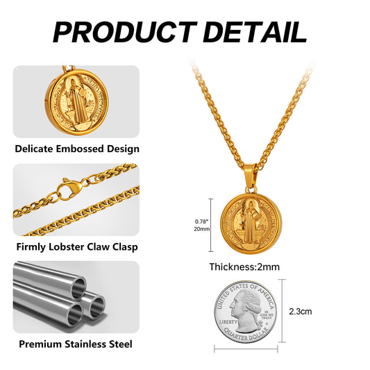 Gold Pendant Necklace Wheat Chain N00928