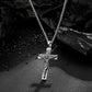 Cross Necklace for Men Women, Stainless Steel Crucifix Cross with Curb Chain Wheat Chain, Religious Faith Jewelry, Gift for Family