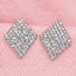 Square Stud Earrings for Women, Geometric Pavé Style Statement Earrings, Everyday Office Party Jewelry