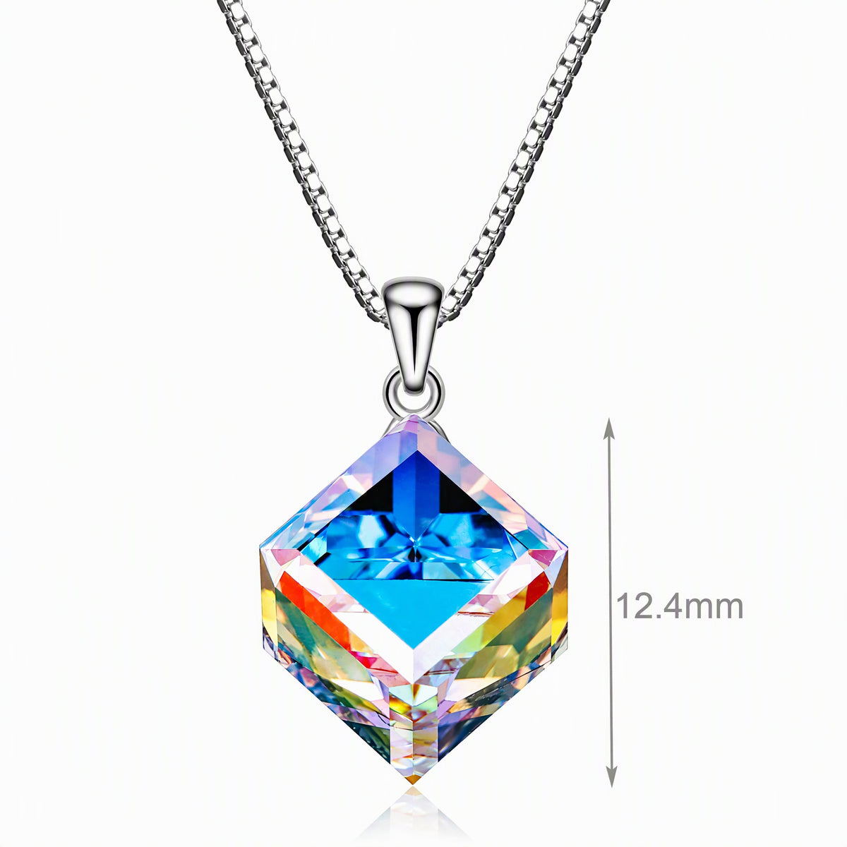 Geometric Pendant Necklace for Women, Faceted Prism Drop Design with Modern Cut Details, Minimalist Everyday Jewelry