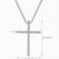 Cross Necklace for Women, Minimalist Latin Cross Pendant with Pave Stone Accents, Classic Everyday Faith Jewelry