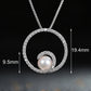 Freshwater Pearl Necklace, 925 Sterling Silver Round Pearl Pendant Jewelry with Silver Chain, Modern Pearl Necklace for Women