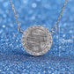 Round Pendant Necklace for Women, Textured Disc with Halo Detail, Minimalist Circle Jewelry for Everyday Styling