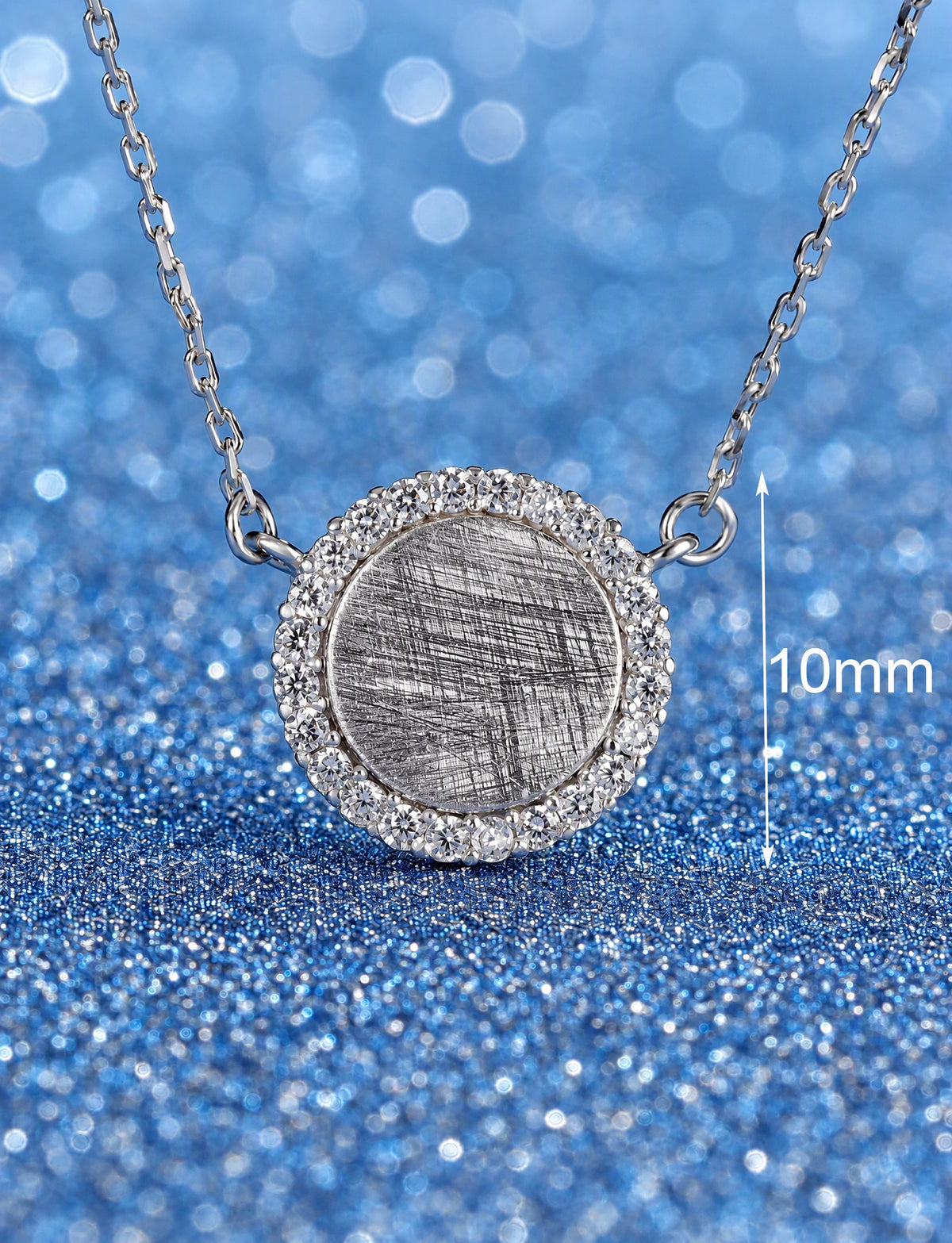 Round Pendant Necklace for Women, Textured Disc with Halo Detail, Minimalist Circle Jewelry for Everyday Styling
