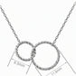 Interlocking Circle Necklace for Women, Twisted Rope Double Ring Design, Minimalist Linked Jewelry for Everyday Style