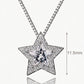 Star Necklace for Women, Five Point Star Pendant with Faceted Center Stone and Pave Halo, Celestial Everyday Jewelry