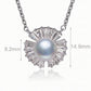 Freshwater Pearl Necklace for Women, Sunburst Pearl Pendant with Radiating Baguette Style Stone Accents, Daily Jewelry