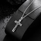 Cross Necklace for Men Women, Stainless Steel Crucifix Cross with Curb Chain Wheat Chain, Religious Faith Jewelry, Gift for Family