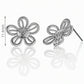 Twisted Rope Flower Stud Earrings for Women, Openwork Floral Statement Studs, Everyday Office Party Jewelry