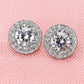 Round Halo Stud Earrings for Women, Geometric Statement Studs, Everyday Office Wedding Party Jewelry