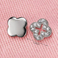 Quatrefoil Stud Earrings for Women, Four Petal Geometric Pavé Style Studs, Everyday Office Party Jewelry