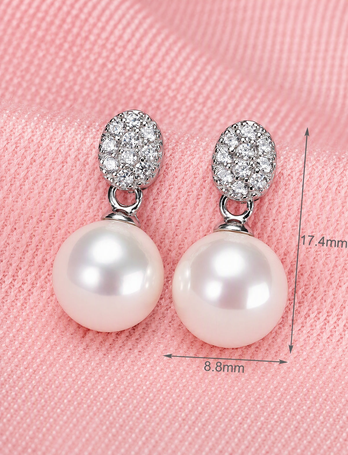 Freshwater Pearl Drop Earrings for Women, Geometric Statement Stud Earrings, Wedding Office Party Jewelry