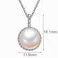 Freshwater Pearl Necklace, 925 Sterling Silver Pearl Pendant Jewelry with Silver Chain, Round Pearl Necklace for Women