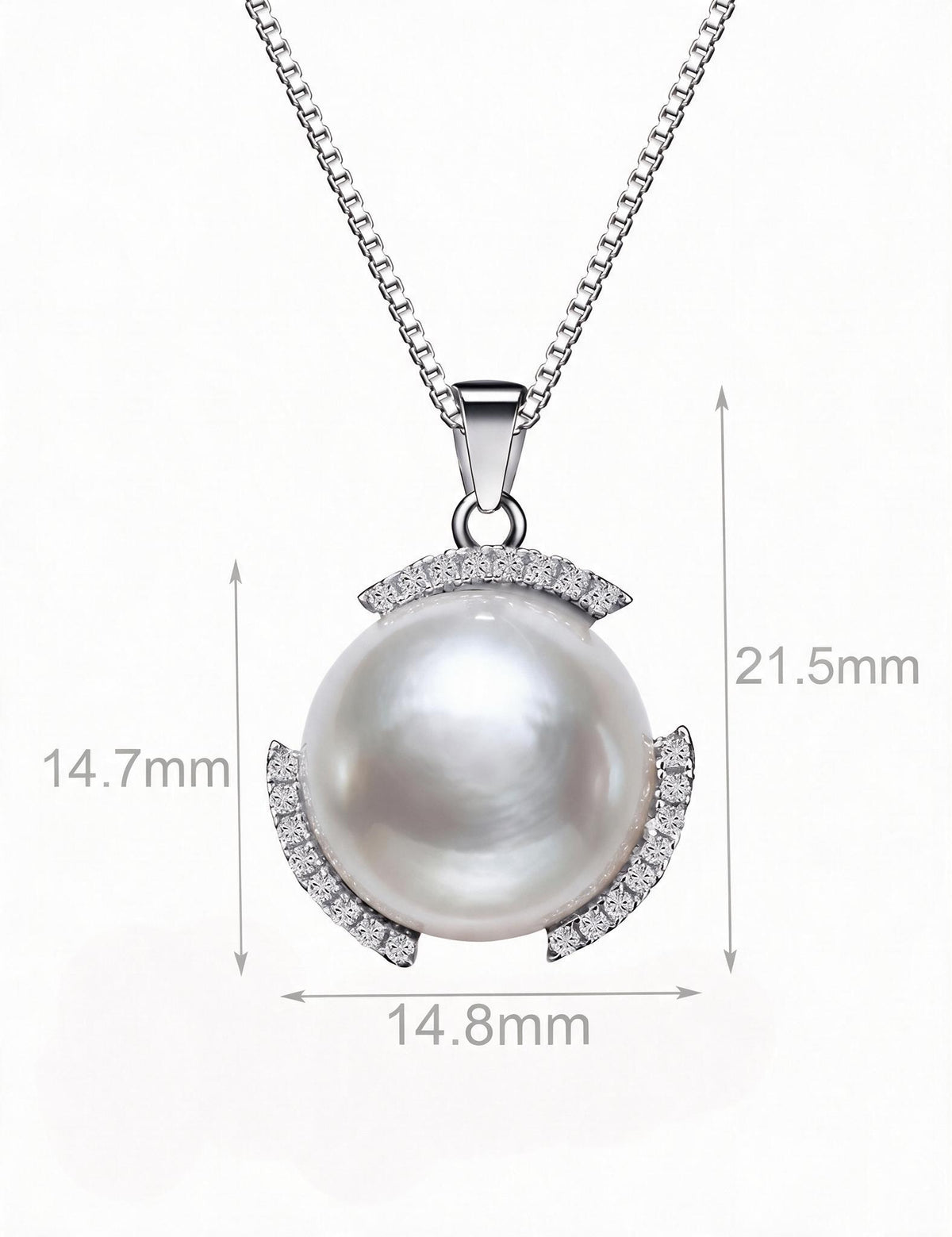 Freshwater Pearl Necklace for Women, S925 Sterling Silver Pearl Pendant Jewelry with Silver Chain