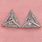 Triangle Stud Earrings for Women, Geometric Clear Stone Statement Studs, Office Wedding Party Jewelry Style