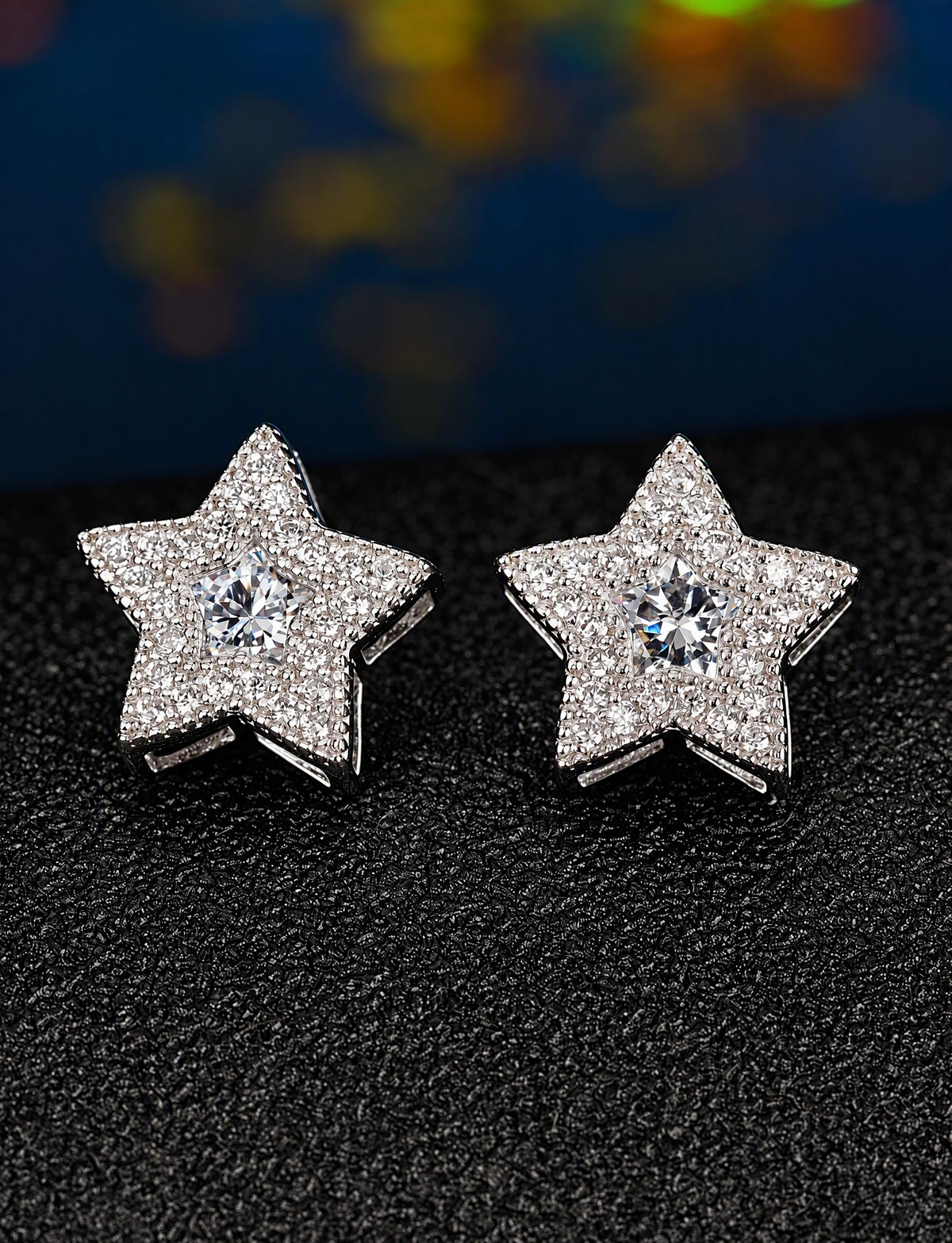 Star Stud Earrings for Women, Geometric Pavé Style Statement Studs, Celestial Everyday Office Party Jewelry