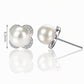 Freshwater Pearl Flower Stud Earrings for Women, Floral Statement Studs, Everyday Office Wedding Party Jewelry