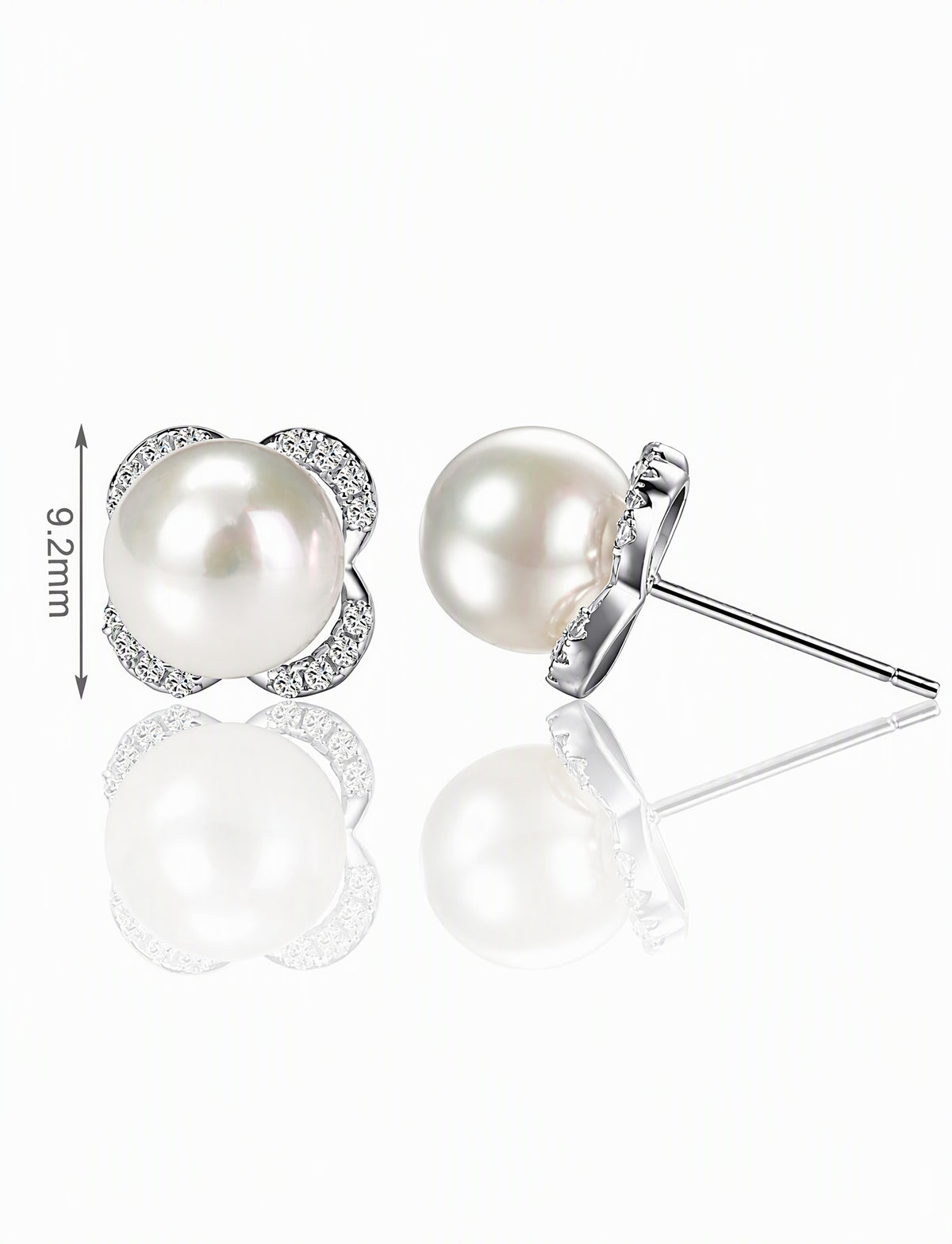 Freshwater Pearl Flower Stud Earrings for Women, Floral Statement Studs, Everyday Office Wedding Party Jewelry