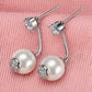 Product Title Pearl Ear Jacket Earrings for Women, Front Back Statement Studs, Everyday Office Wedding Party Jewelry