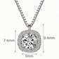 Halo Pendant Necklace for Women, Round Faceted Center with Circle Accents, Solitaire Style Jewelry for Daily Wear