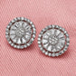 Round Cluster Stud Earrings for Women, Geometric Halo Statement Studs, Everyday Office Wedding Party Jewelry
