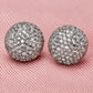 Pavé Ball Stud Earrings for Women, Round Domed Geometric Statement Studs, Everyday Office Party Jewelry