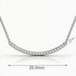 925 Sterling Silver Curved Bar Necklace, Minimalist Silver Pendant Jewelry with Chain, Dainty Modern Necklace for Women