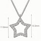 Star Pendant Necklace for Women, Open Five Point Star Design with Faceted Accents, Minimalist Celestial Jewelry