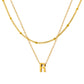 Petite Initial Necklace for Women, Layered Beaded Chain Necklace, A to Z Letter Pendant Jewelry for Daily Wear