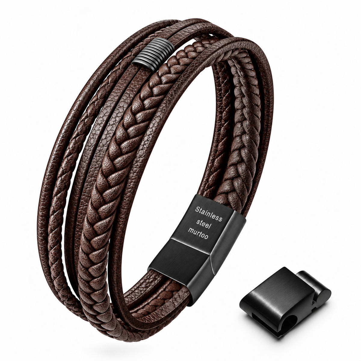 Mens Bracelet, Multi Strand Wrist Accessory, Handcrafted Knot Detail Design, Modern Style Bracelet for Men Daily Wear BHR00272