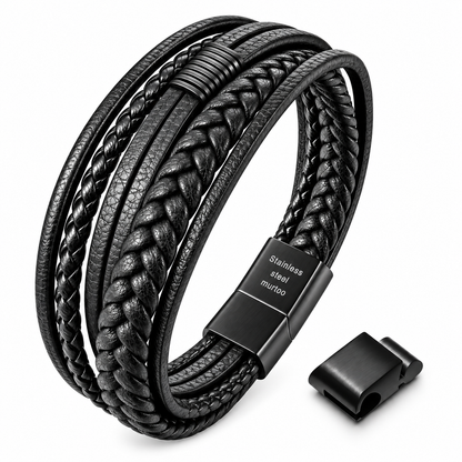 Mens Bracelet, Multi Strand Wrist Accessory, Handcrafted Knot Detail Design, Modern Style Bracelet for Men Daily Wear BHR00272