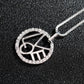 Love Necklace for Women, Round LOVE Letter Pendant with Pave Circle Frame, Openwork Design, Everyday Fashion Jewelry