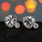 Heart Stud Earrings for Women, Faceted Halo Statement Studs, Everyday Office Wedding Party Jewelry Style