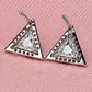 Triangle Stud Earrings for Women, Geometric Clear Stone Statement Studs, Office Wedding Party Jewelry Style