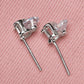 Heart Stud Earrings for Women, Round Faceted Stone Geometric Statement Studs, Office Wedding Party Jewelry
