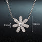 Flower Necklace for Women, Seven Petal Floral Centerpiece with Faceted Details, Dainty Botanical Jewelry for Daily Style