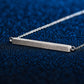Horizontal Bar Necklace for Women, Textured Straight Line Pendant with Fine Chain, Minimalist Jewelry for Everyday Style