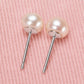 Freshwater Pearl Stud Earrings for Women, Small Round Classic Earrings, Everyday Office Wedding Jewelry