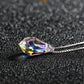 925 Sterling Silver Teardrop Pendant Necklace, Faceted Geometric Silver Chain Jewelry, Minimalist Modern Necklace for Women