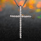 Cross Necklace for Women, Minimalist Latin Cross Pendant with Pave Stone Accents, Classic Everyday Faith Jewelry