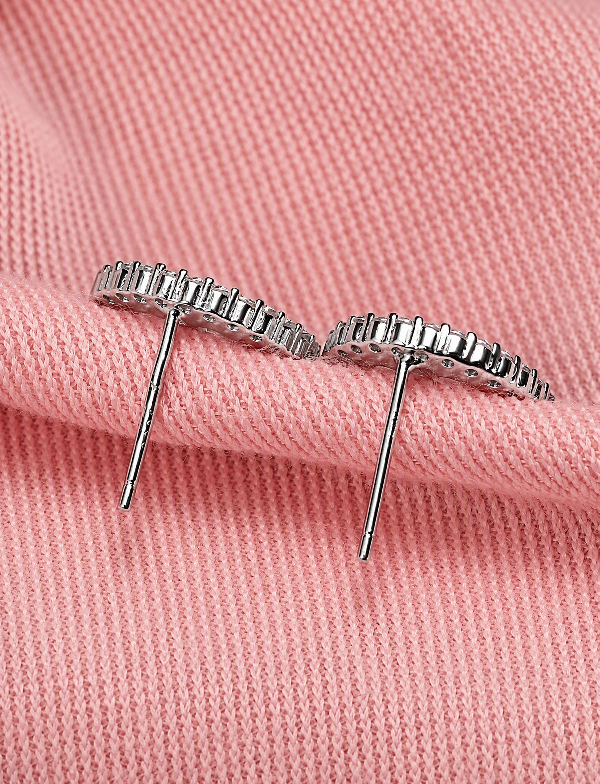 Round Halo Stud Earrings for Women, Cabochon Geometric Statement Studs, Everyday Office Wedding Party Jewelry
