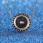 Round Pendant Necklace for Women, Textured Disc with Halo Detail, Minimalist Circle Jewelry for Everyday Styling